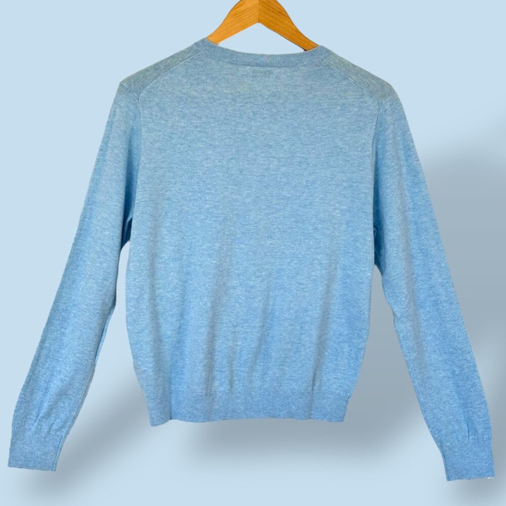 NEW J.Crew Classic Cotton Cardigan Sweater Blue Preppy Minimalist Collegiate - Picture 3 of 10